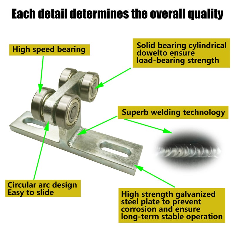 SIWOOD Electric Hoist Installation Roller Trolley 4 Wheel Trolley Assembly Silent for use with 1-5/8"" Wide and All 1-5/8"" or Taller Strut Channel (Silver 2) - Image 4